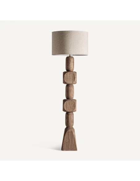 Lámpara de pie Cogne de Vical Home – lámpara de madera de mango y yute estilo natural contemporáneo