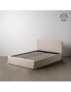 CAMA CANAPÉ BEIGE TEJIDO DORMITORIO