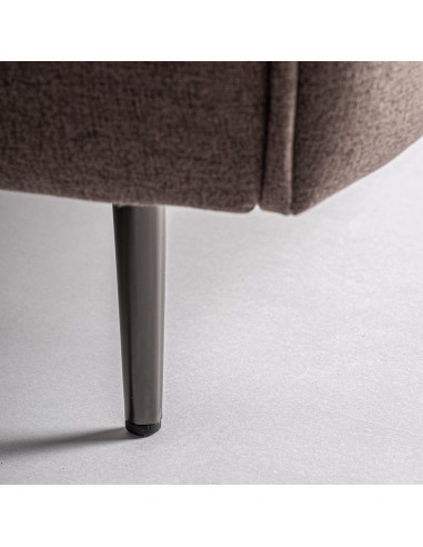 Cama Oslo Tapizada en Terciopelo Marrón con...