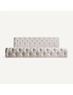 Cama Santorini en Beige Claro con Cabecero Capitoné –... 2