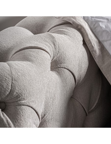 Cama Santorini en Beige Claro con Cabecero Capitoné – Vical Home