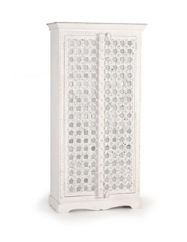 Armario Blanco de Madera de Mango con Cristal –...