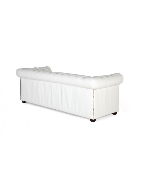 Sofá Chester 3 Plazas en Piel Blanca – Giner y Colomer