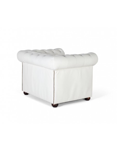 Sofá Chester Individual en Piel Blanca – Giner y Colomer