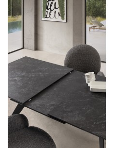 MESA EXTENSIBLE DE CERÁMICA NEGRA LULA 160/220X90X76 2