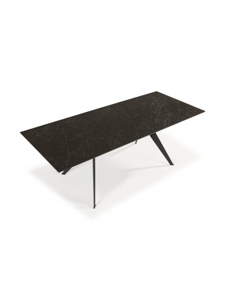 MESA EXTENSIBLE DE CERÁMICA NEGRA LULA 160/220X90X76
