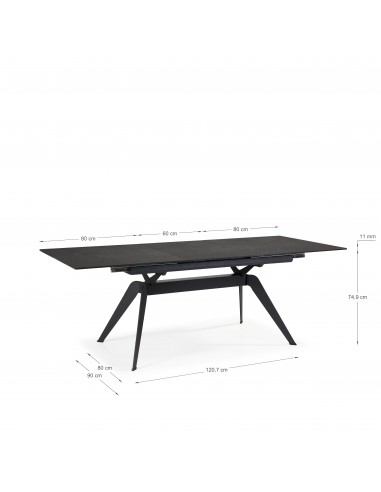 MESA EXTENSIBLE DE CERÁMICA NEGRA LULA...