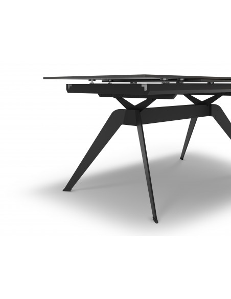 MESA EXTENSIBLE DE CERÁMICA NEGRA LULA 160/220X90X76