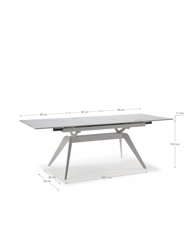MESA EXTENSIBLE DE CERÁMICA BLANCA LULA...