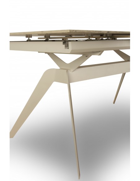 MESA EXTENSIBLE DE CERÁMICA BLANCA LULA 160/220X90X76