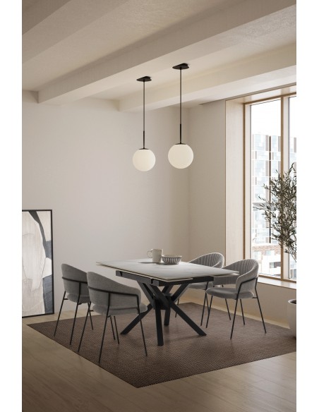 MESA EXTENSIBLE CUADRADA BLANCA ARLENE 150X90/150X76CM