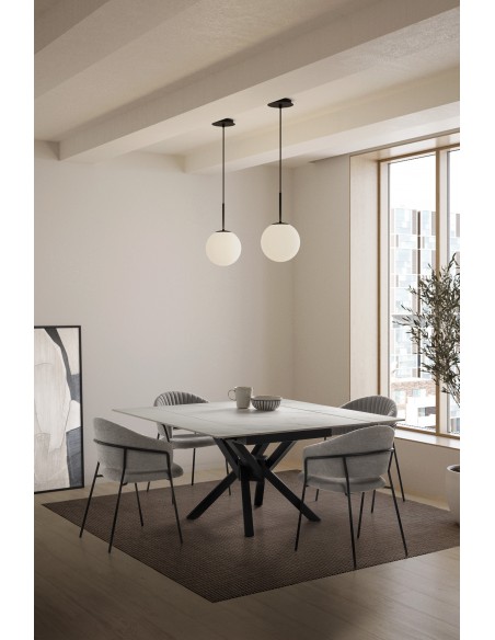 MESA EXTENSIBLE CUADRADA BLANCA ARLENE 150X90/150X76CM