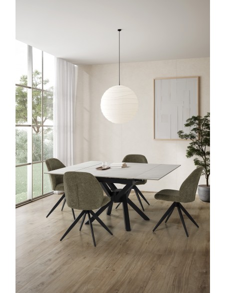 MESA EXTENSIBLE CUADRADA BLANCA ARLENE 150X90/150X76CM