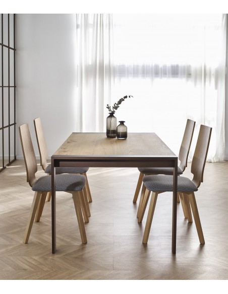 Mesa Tema PEMI Rectangular Extensible con Patas Metálicas – Mesa de Comedor Personalizable