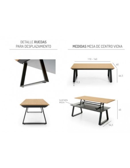 MESA CENTRO ELEVABLE VIENA
