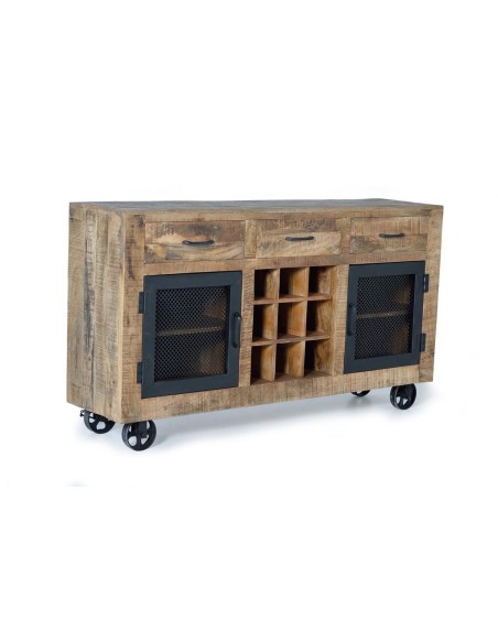 Aparador Industrial Giner y Colomer de Madera de Mango y Metal – 2 Puertas y 3 Cajones