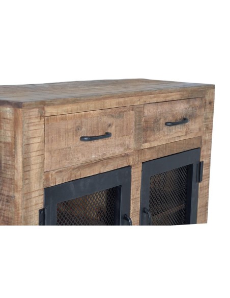 Aparador Giner y Colomer de Madera de Mango con Ruedas Metálicas – 2 Puertas y 2 Cajones