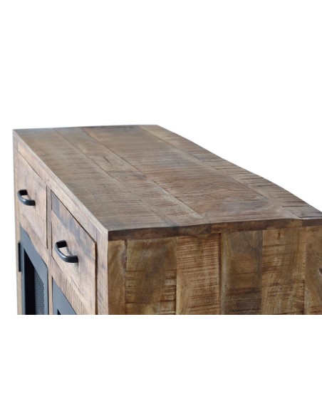 Aparador Giner y Colomer de Madera de Mango con Ruedas Metálicas – 2 Puertas y 2 Cajones