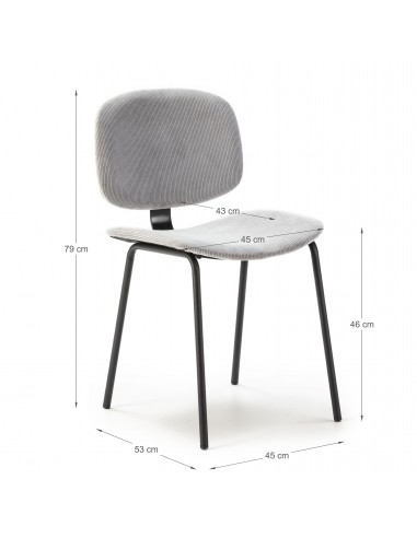 SILLA ARUS GRIS/PATA NEGRA SET DE 2 UNIDADES...