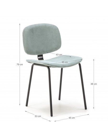 SILLA ARUS AGUAMARINA/PATA SET DE 2 UNIDADES POR CAJA