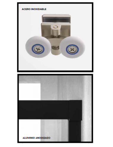 MAMPARA DUCHA FRONTAL (FIJO + CORREDERA) Q