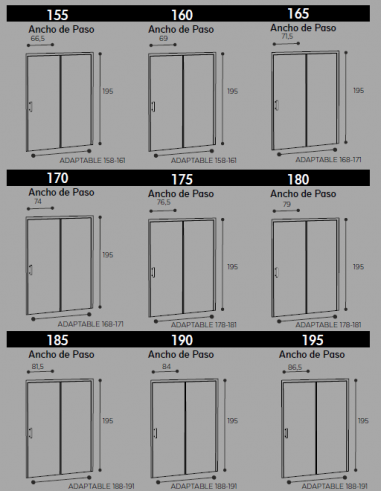 MAMPARA DUCHA FRONTAL (FIJO + CORREDERA) Q