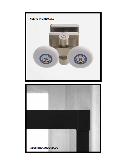 MAMPARA DUCHA FRONTAL (FIJO + CORREDERA) Q