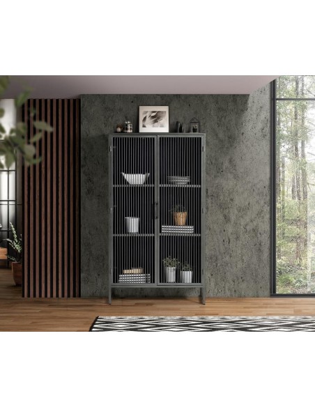 VITRINA ESTILO INDUSTRIAL COLECCIÓN LAOS (160x90x40)