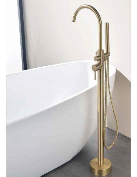 GRIFO BAÑERA EXENTA ALPHA ORO CEPILLADO