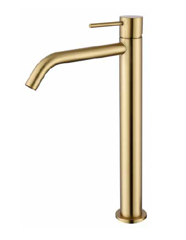 GRIFO ALTO LAVABO PROMISE ORO CEPILLADO