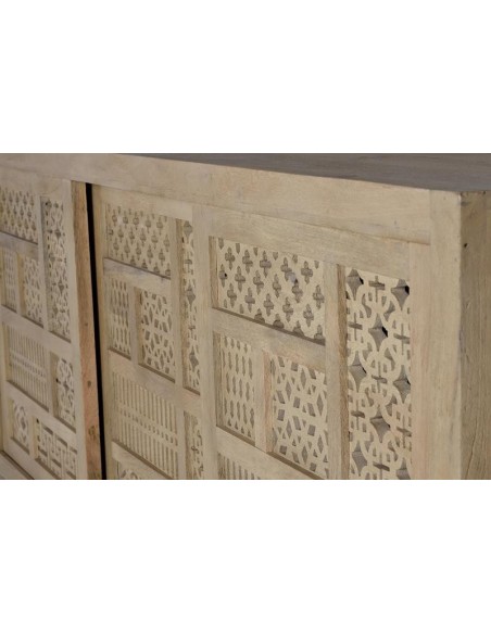 Aparador 3 Puertas Correderas Mango Natural con Base de Metal – Giner y Colomer Ref. 1205