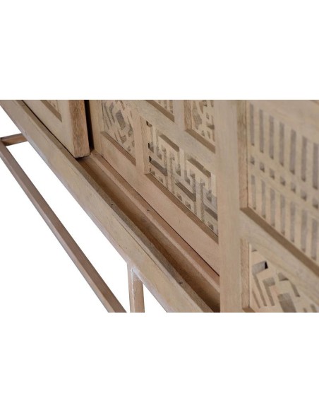 Aparador 3 Puertas Correderas Mango Natural con Base de Metal – Giner y Colomer Ref. 1205