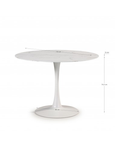 MESA REDONDA ADA 110CM BLANCO