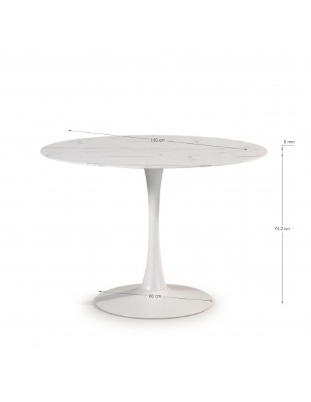 MESA REDONDA ADA 110CM BLANCO
