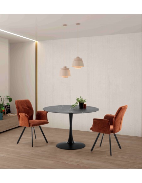 MESA REDONDA ADA 110CM NEGRO