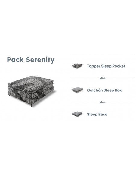 Pack Serenity Black Edition Colchón Sleep Box Dupen – Firmeza Firme, Pocket 7 Zonas y HRQ Extra
