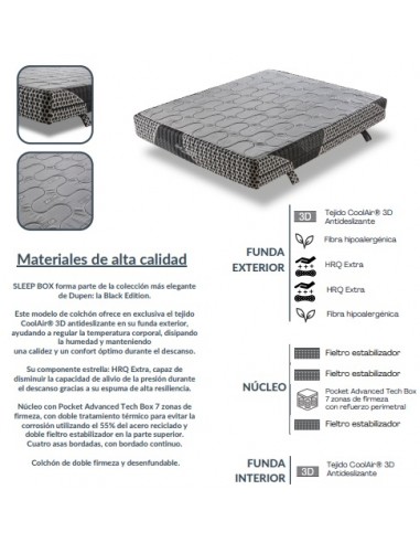 Pack Serenity Black Edition Colchón Sleep Box...
