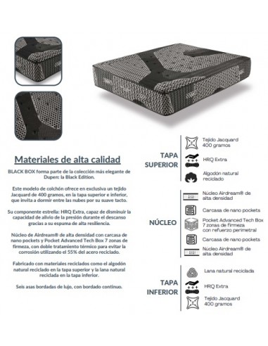 Colchón Black Box Dupen – 2 Caras, Firmeza...