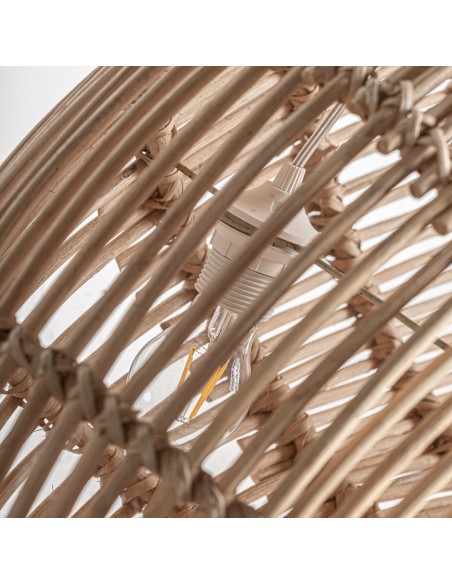 Lámpara de colgar Fish de VICAL HOME – lámpara boho de ratán marrón 150 cm