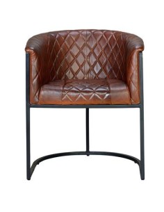 Sillón en Piel Marrón y Hierro Negro – Giner y Colomer...