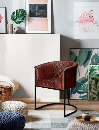 Sillón en Piel Marrón y Hierro Negro – Giner y...