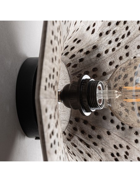 Lámpara de colgar Facetada de Vical Design – lámpara de madera de mango 50 cm