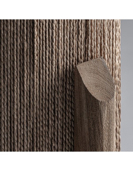 Lámpara de pie Jacquard de Vical Home – lámpara de diseño en madera de mango y rafia natural