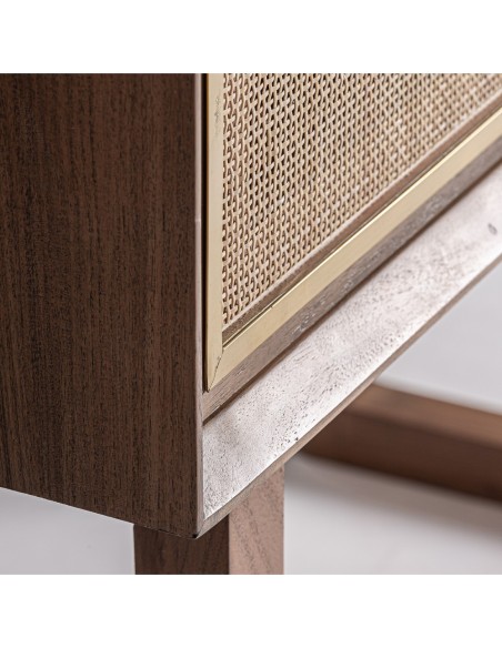 Armario de Madera y Ratán Gondorf – Diseño Nórdico con Detalles en Latón