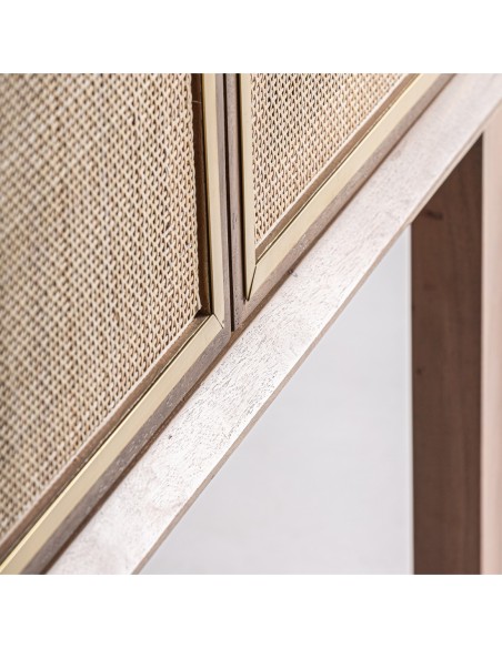 Armario de Madera y Ratán Gondorf – Diseño Nórdico con Detalles en Latón