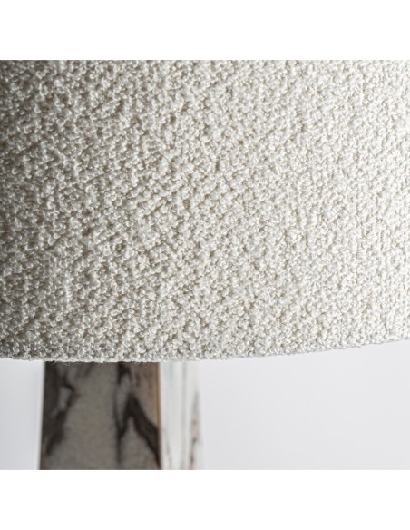 Lámpara de pie Dina de Vical Home – lámpara art déco en mármol gris, metal negro y pantalla bouclé