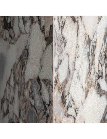 Lámpara de pie Dina de Vical Home – lámpara art déco en mármol gris, metal negro y pantalla bouclé