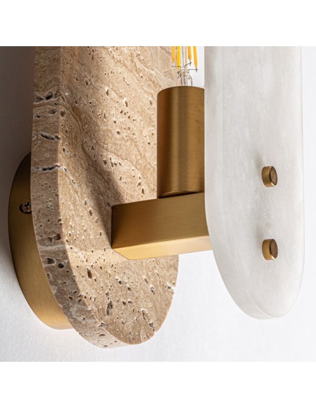 Aplique Tetbury VICAL Home en Mármol y Alabastro Blanco – Diseño Art Déco Oro