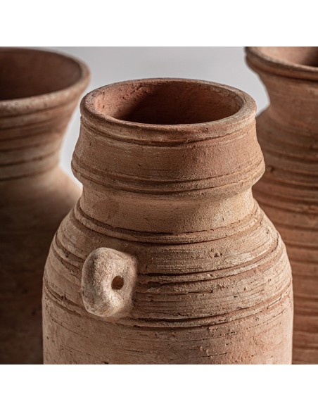 Florero decorativo J3 de Vical Home – Jarrón clásico de terracota marrón claro disponible en 3 tamaños