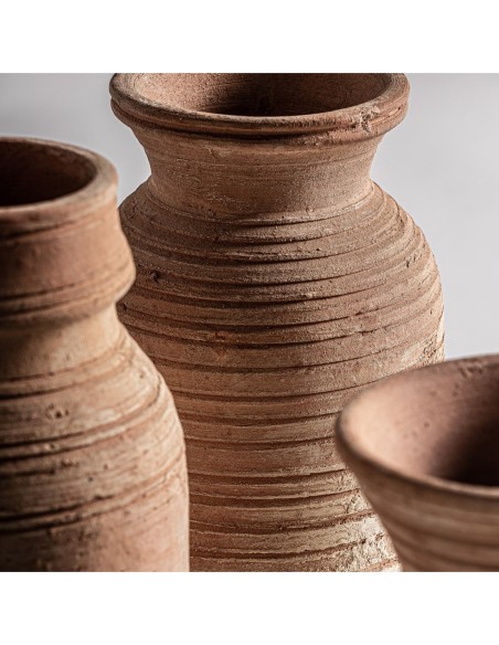 Florero decorativo J3 de Vical Home – Jarrón clásico de terracota marrón claro disponible en 3 tamaños